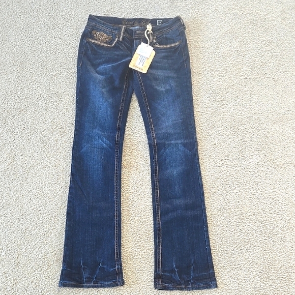 NWT Grace In LA Bootcut Embellished Jeans Size 27 - Picture 2 of 12